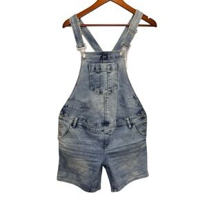 Thyme Maternity Blue Denim Shortalls Size Small